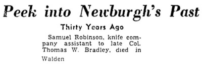 Colonel Thomas W. Bradley Mentioned.<br />Thirty Years Ago Would Make It December, 1923.