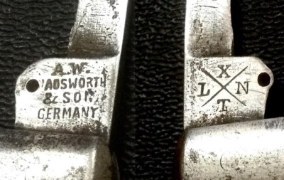 Left - The Secondary Blade Front Tang Stamp.<br />Right - The Secondary Blade Back Tang Stamp.