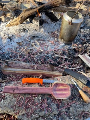 Cedar serving spoon.
