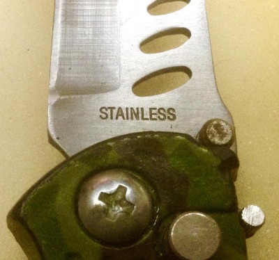 The Main Blade Front Tang Stamp.