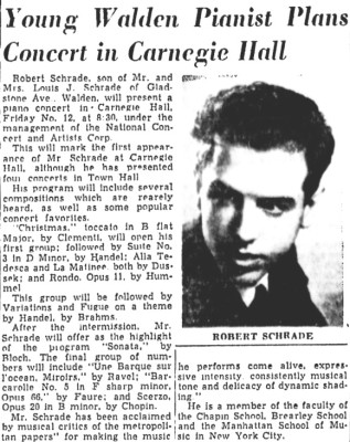 Robert Schrade And Louis J. Schrade Mentioned.