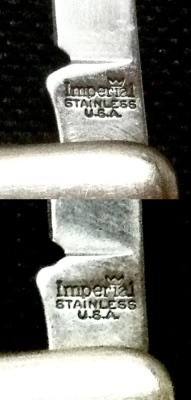 Top - The Main Blade Front Tang Stamp.<br />Bottom - The Secondary Blade Front Tang Stamp.