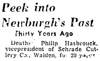 Schrade Cutlery Company Mentioned.<br />Thirty Years Ago Would Make It December, 1924.