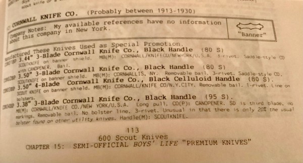 600 Scout Knives by Joseph Richard Kerr