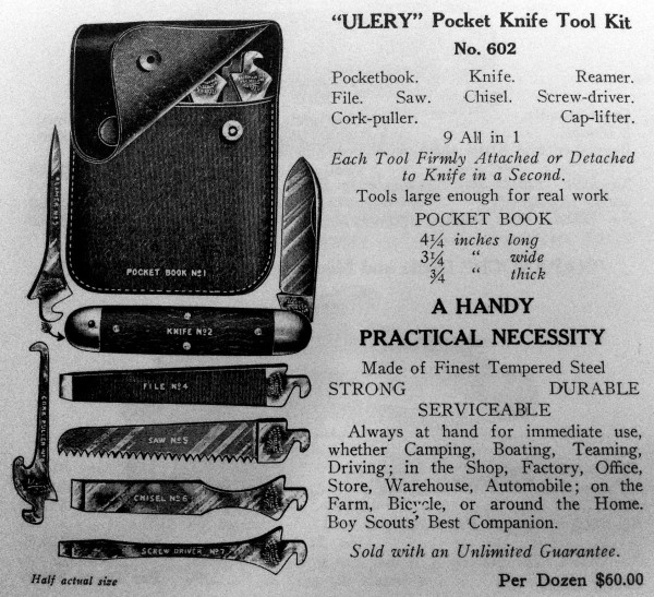 Ulery Pocket Knife Tool Kit No. 602, From My NAPANOCH Catalog.