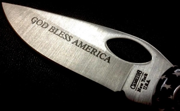 The Main Blade Front Etch.<br />CAMILLUS 903F-&quot;Ol' Glory&quot; Series<br />Pocket Knife #15.