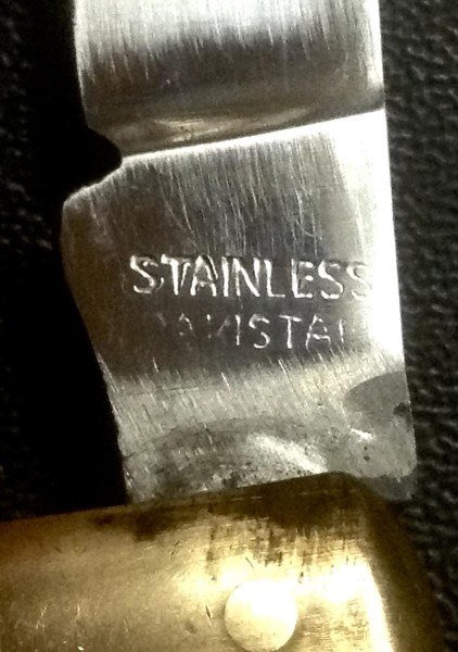 The Main Blade Front Tang Stamp.