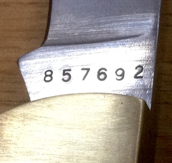 The Main Blade Front Tang Stamp.