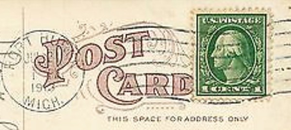 The Postcard PORT HURON Postmark (1913).