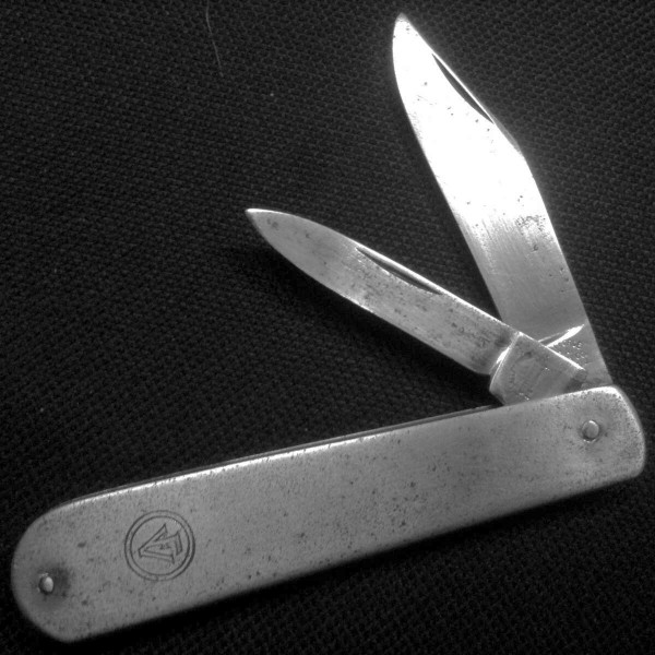 My Previously Posted, Two Blades, VALLEY FORGE Pocket Knife.<br />The Two Blades Front Tang Stamps Each Say, "VALLEY FORGE <br />(over) U.S.A. (over) CUTLERY CO. (over) NEWARK, N.J."