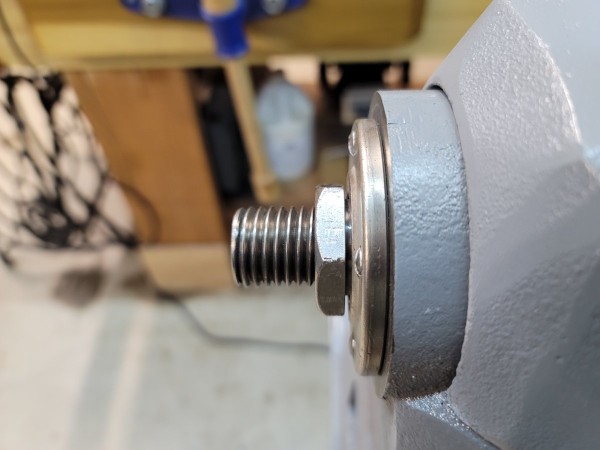 Finished left-handed nut in place