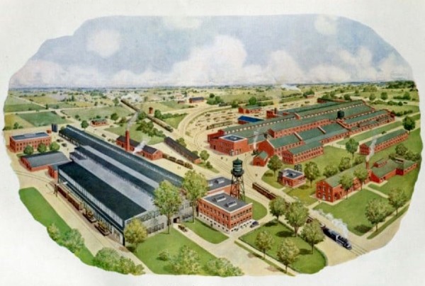 Home of Plymouth Gasoline and Diesel Locomotives <br />The Fate-Root-Heath Company, Plymouth, Ohio.<br />Circa 1920's.<br />NOT My Picture(s), NOT My Item(s).