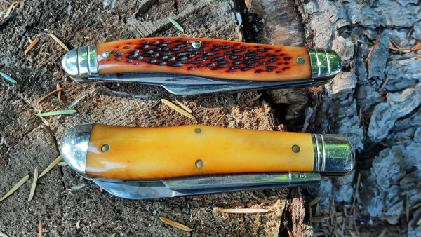 Schrade 61OT with Jeffin bones - Northfield 92 Eureka goldenrod bones