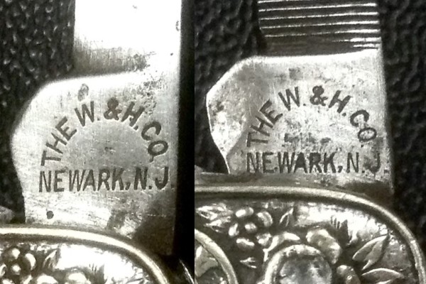Left - The Secondary Blade Front Tang Stamp.<br />Right - The Tool Back Tang Stamp.