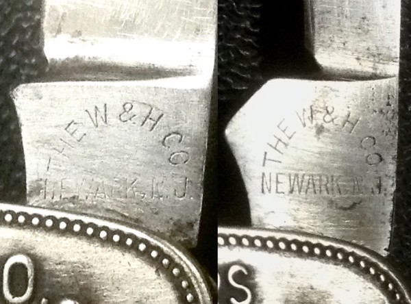 Left - The Main Blade Front Tang Stamp.<br />Right - The Secondary Blade Front Tang Stamp.