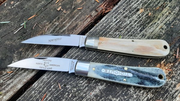 Stone washed blue bone and Mammoth tusk