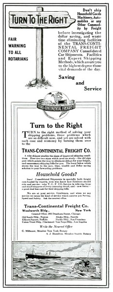 Trans-Continental Freight Company Ad, Circa ?