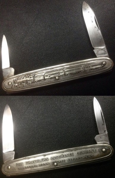 W &amp; H. (Whitehead &amp; Hoag) #2<br />Tang Stamp(s)=?<br />Top - The Main Handle Side. (Train)<br />Bottom - The Other Handle Side. (Text)
