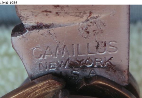 Same Tang Stamp, NOT The Same Knife.<br />Camillus Tang stamps and dates acourvil (Art Courvil)<br />Picture Is From Collectors-Of-Camillus.