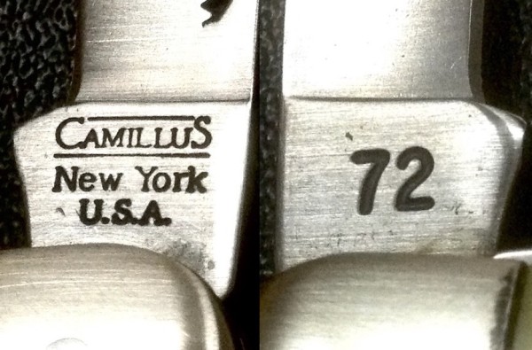 Left - The Main Blade Front Tang Stamp.<br />Right - The Main Blade Back Tang Stamp.