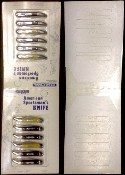 Both Connected Display Cards, Front And Back, <br />With The Twelve Pocket Knives.