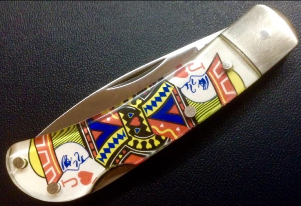A &quot;WESTERN&quot; Tang Stamped Jack Of Hearts Pocket Knife.