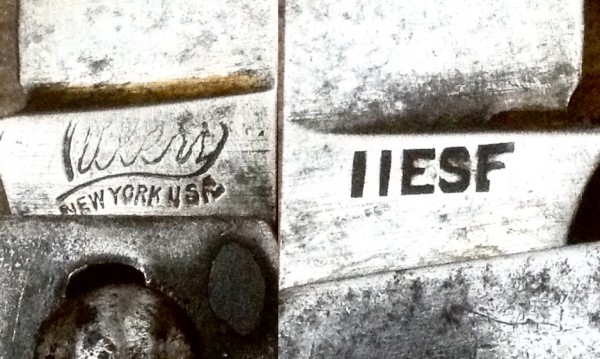 Left - The Main Blade Front Tang Stamp.<br />Right - The Main Blade Back Tang Stamp.