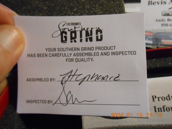 signed paper by Southern Grind employees