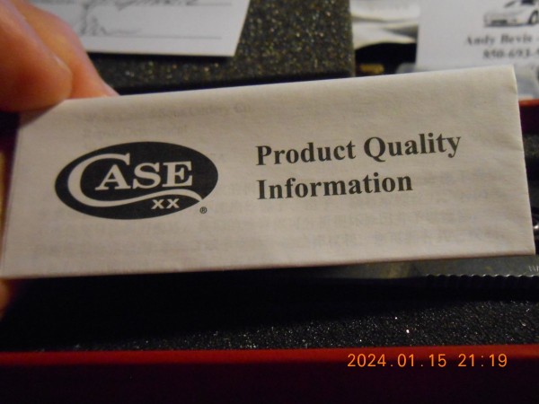 Also, in the box, a standard Case product info sheet.