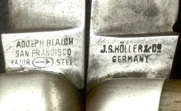 Left - The Secondary Blade Front Tang Stamp.<br />Right - The Secondary Blade Back Tang Stamp.