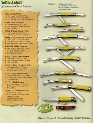 The Yello Jaket series.  Looks as if we are just missing the big two blade lockback.