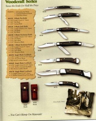 Woodcraft series.  Laminated wood handles.