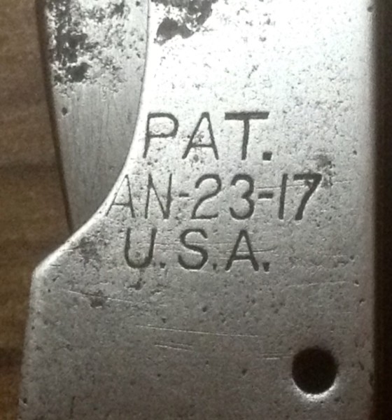 The Patent Date Handle Stamp.