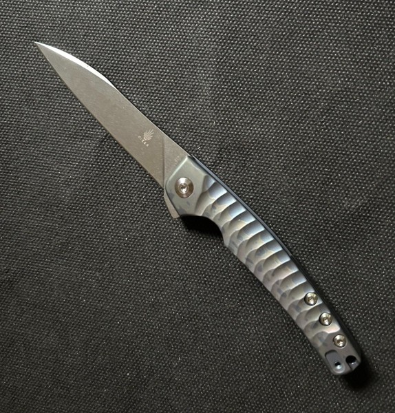 Kizer Tomcat Splinter Rainbow Anodized Titanium Framelock, Lightly Used, No Box - $44.00