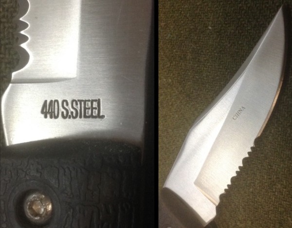 Picture #5.<br />See Description Pocket Knife #1.<br />Left - The Main Blade Front Tang Stamp.<br />Right - The Main Blade Back Etch.