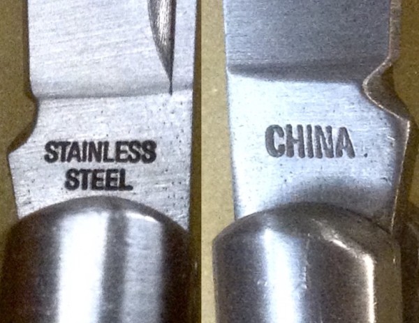 Picture #10.<br />See Description Pocket Knife #2.<br />Left - The Main Blade Front Tang Stamp.<br />Right - The Main Blade Back Tang Stamp.