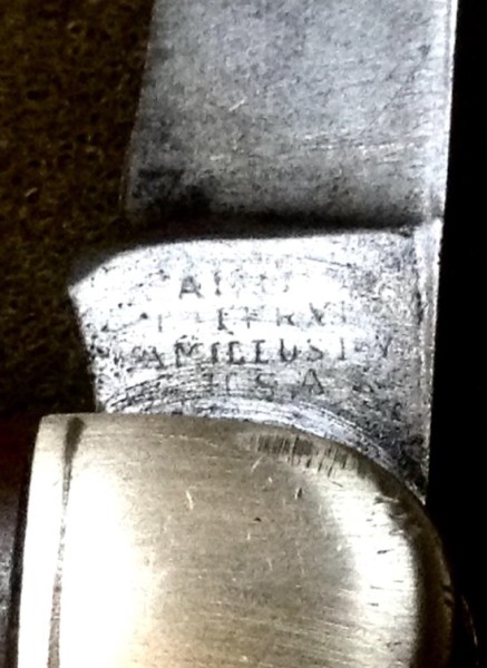 The Main Blade Front Tang Stamp.