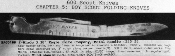 Here is the description and a picture of the knife, as it appears in the book, <br />"600 SCOUT KNIVES" by Joseph Richard Kerr.