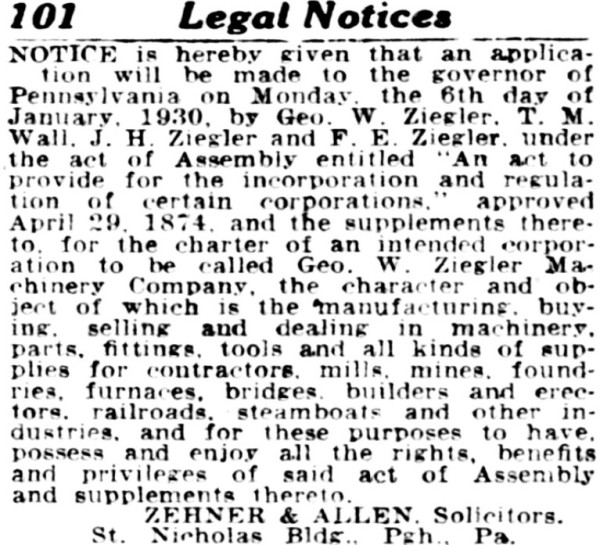 From The Pittsburgh Press, December 31, 1929.<br />From The Trowel and Masonry Tool Collector Resource Website.<br />NOT My Item, NOT My Picture.