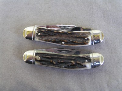 Virginia, look at the pulls, knife in question is at the top. Pulls on real first generation have much finer serrations.