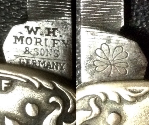 Left - The Tool Front Tang Stamp.<br />Right - The Tool Back Tang Stamp.