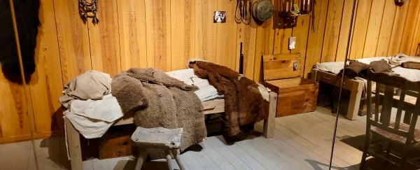 In the bunkhouse diorama