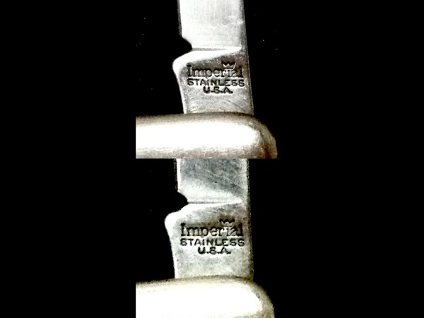 Top - The Main Blade Front Tang Stamp.<br />Bottom - The Secondary Blade Front Tang Stamp.