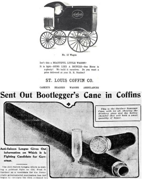 Top - A Wagon. Circa 1910.<br />Bottom - A Bootlegger's Cane. Circa 1916.<br />NOT My Item(s). NOT My Picture(s).