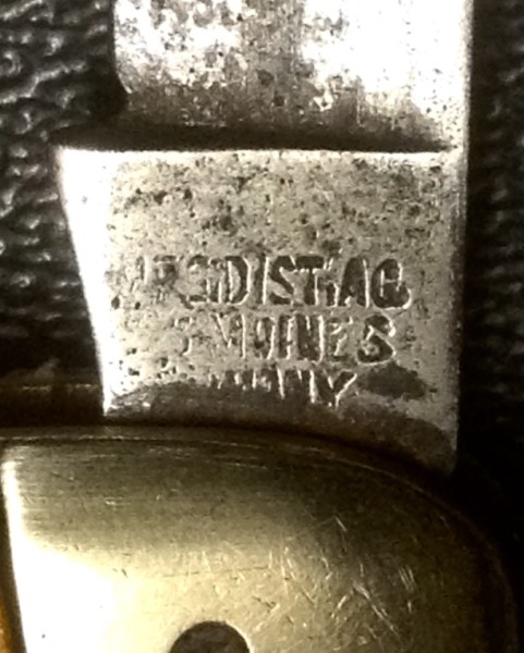 The Main Blade Front Tang Stamp.<br />????.DIST.AG. or ????.DIST.AC.<br />DES MOINES<br />GERMANY