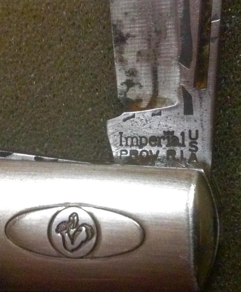 The Main Blade Front Tang Stamp.<br />Also Pictured, The Bolster Stamp.