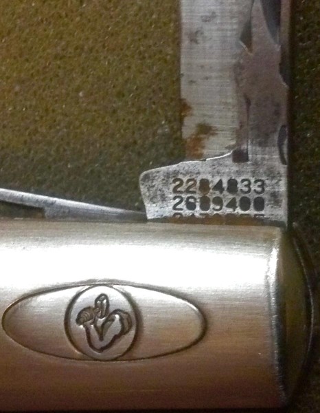 The Secondary Blade Front Tang Stamp.<br />Also Pictured, The Bolster Stamp.