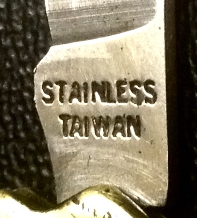 The Main Blade Front Tang Stamp.