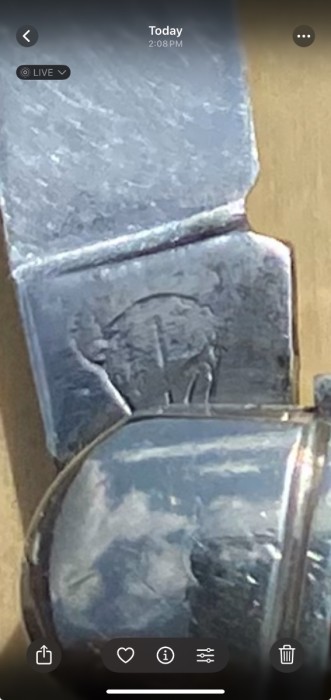 Buffalo head stamp on back side master blade