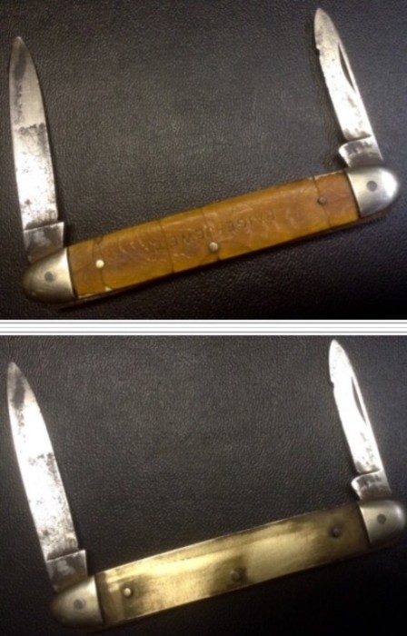 Top - Before The Removal Of The Handles.<br />Bottom - After The Removal Of The Handles.